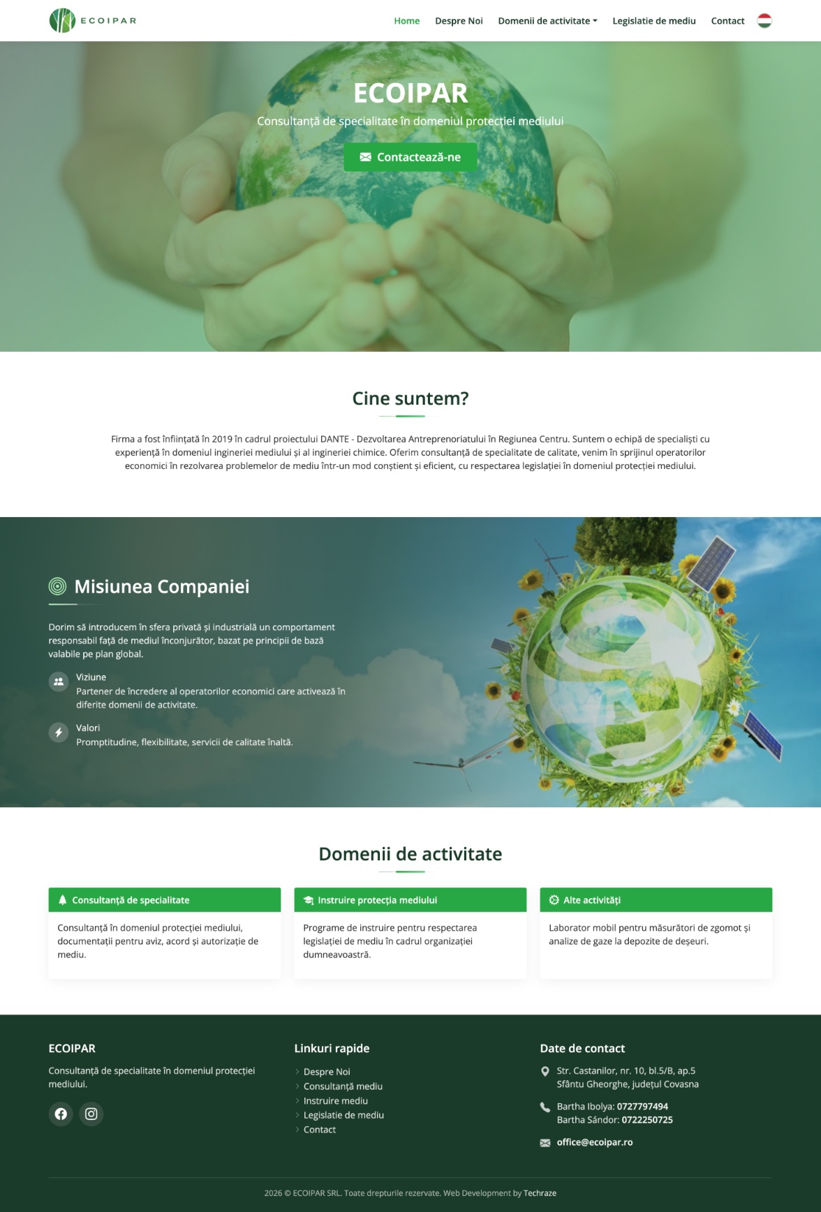 Ecoipar - Site de prezentare pentru consultanță de mediu