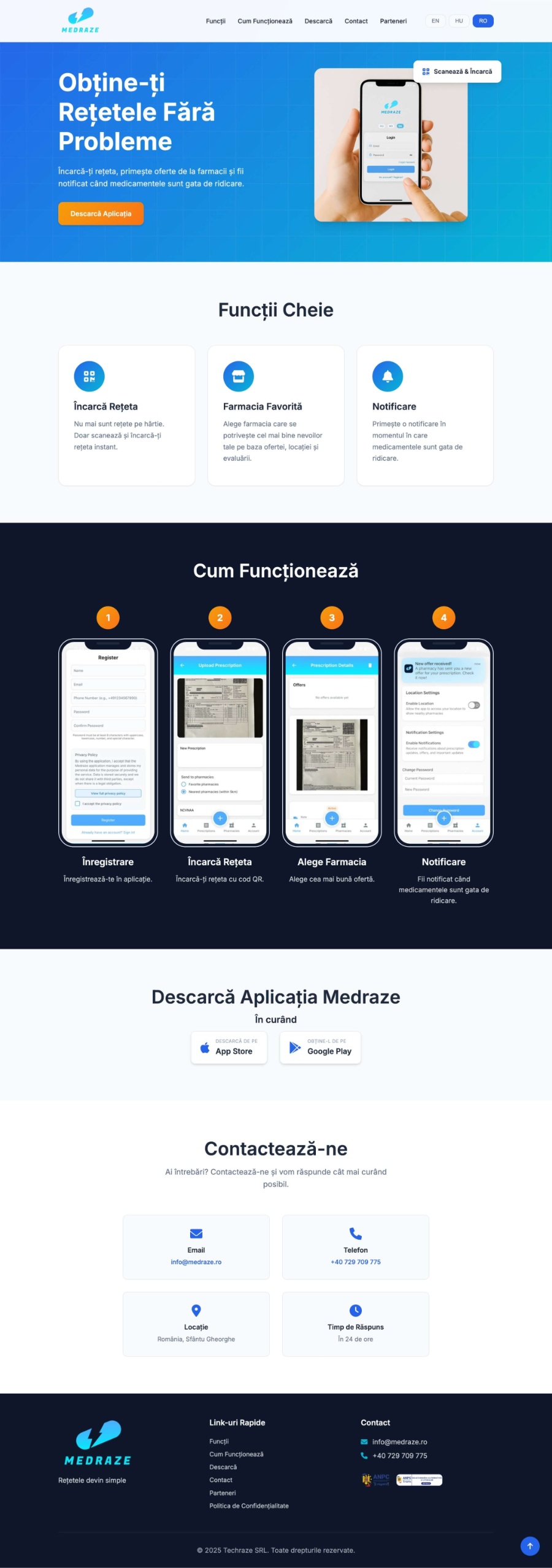 Medraze - Egészségügyi mobilapp és marketing site