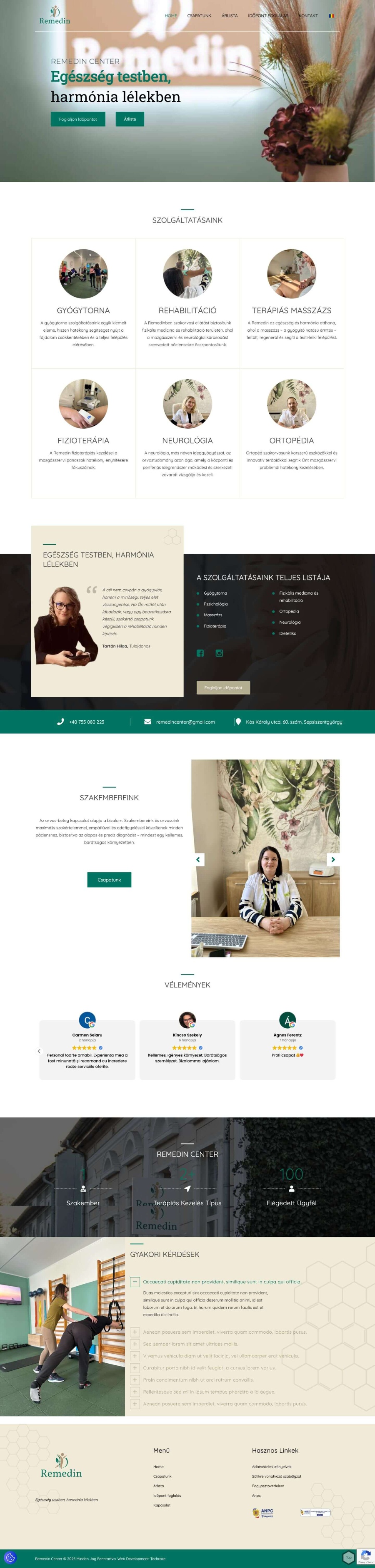 Remedin - Site de prezentare medicală cu interfață admin personalizată